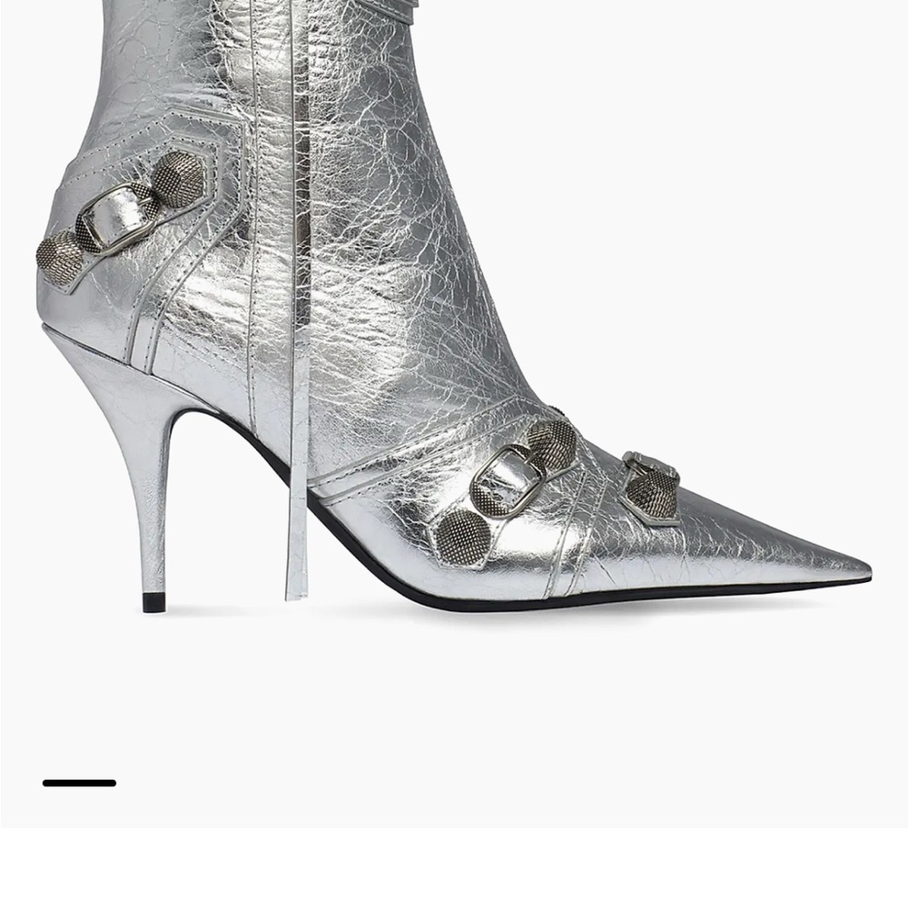 Balenciaga Metallic Silver Ankle Boots - Picture 4 of 9